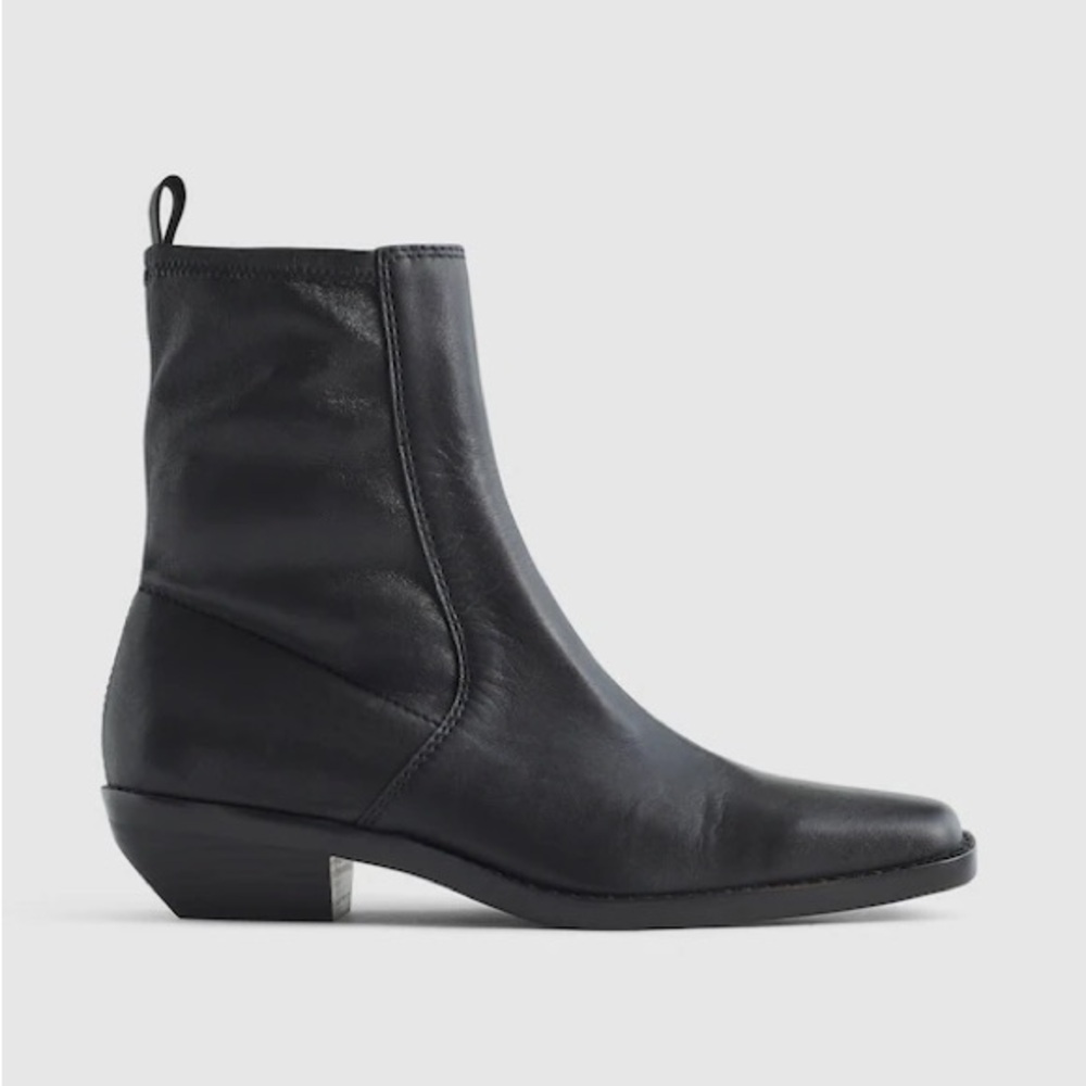 Madewell Idris Black Leather Ankle Boots